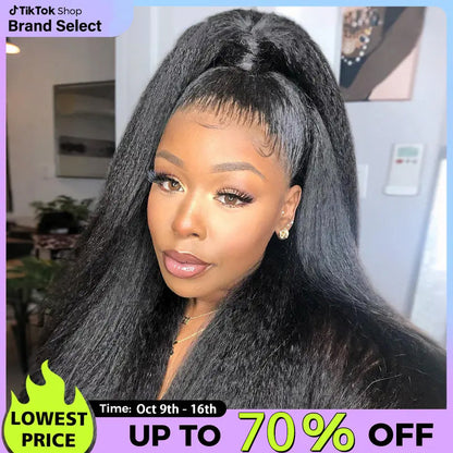 UP TO 70%OFF🔥Pre-Cut Lace Curl Straight 360 Full Lace Frontal Glueless Wig With Invisi Drawstring Pre Plucked Human Hair Wig