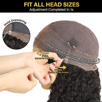 UP TO 70%OFF🔥Pre-Cut Lace Curl Straight 360 Full Lace Frontal Glueless Wig With Invisi Drawstring Pre Plucked Human Hair Wig
