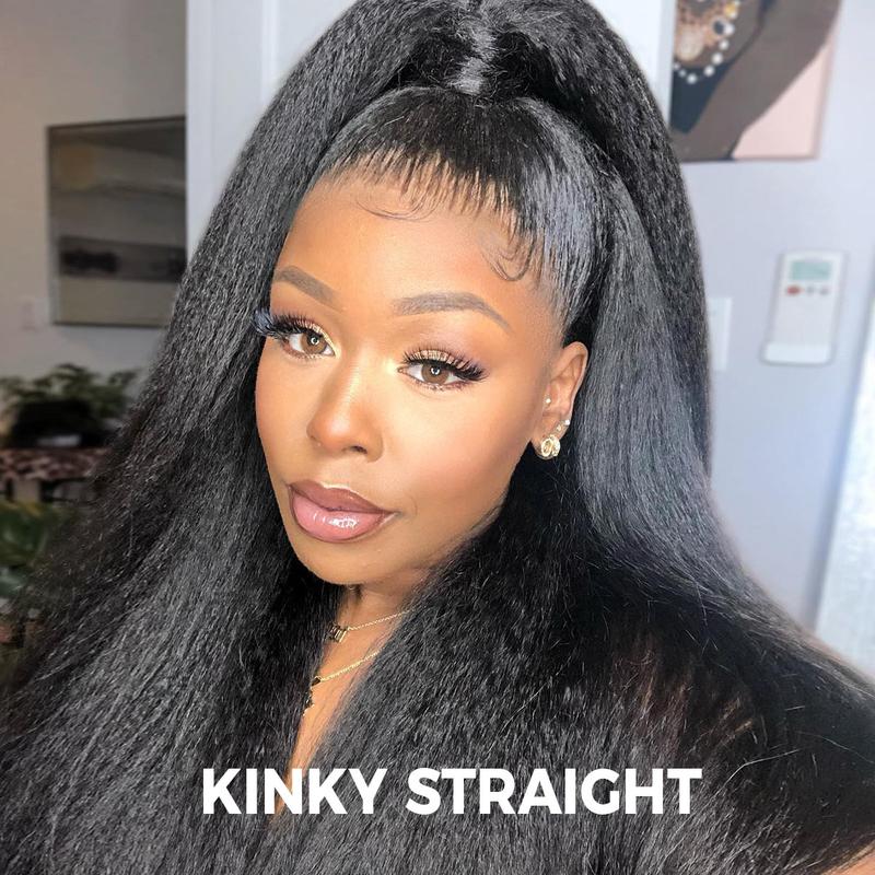 UP TO 70%OFF🔥Pre-Cut Lace Curl Straight 360 Full Lace Frontal Glueless Wig With Invisi Drawstring Pre Plucked Human Hair Wig
